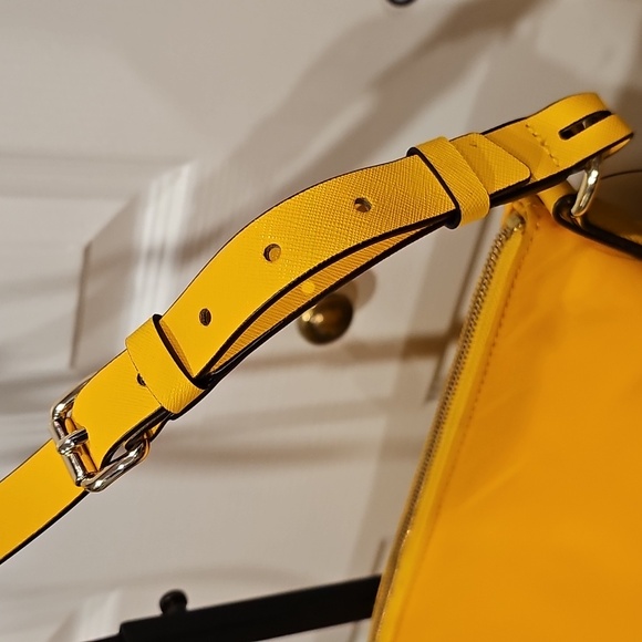 Henri Bendel Bag Large Golden Yellow Nylon Crossbody Bag NWOT Rare - Picture 6 of 17